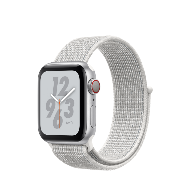 Arashigaoka yo manzana Apple Watch Series 4 Nike + GPS+Cellular, caja 40 mm aluminio plata y  correa Nike Sport Loop blanco polar - SICOS Apple Premium Reseller