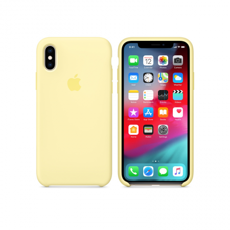 funda silicona apple amarillo suave iPhone xs