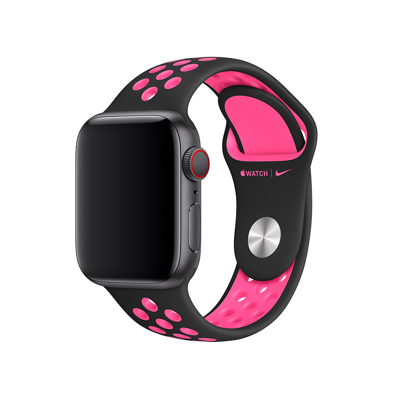 Lima siguiente Resplandor Correa Nike Sport Apple Watch - Negro/Rosa Explosivo | Sicos Donostia