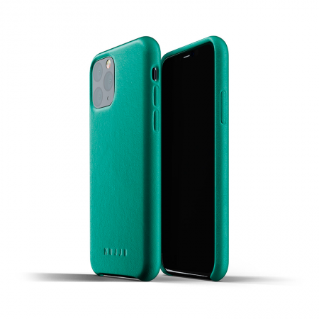 Funda de cuero vegetal verde para iPhone 11 Pro de Mujjo