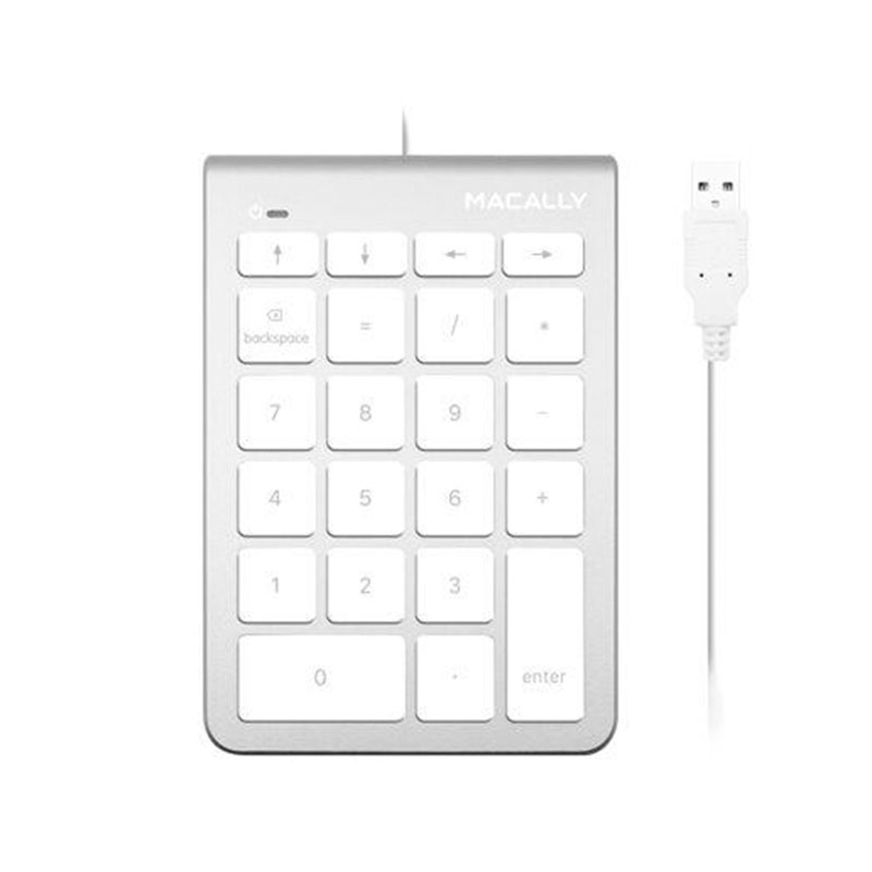 TRIXES Teclado Delgado USB Blanco para Windows o Mac Enchufe y Use Cubierta Móvil 