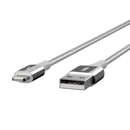 Cable lightning de carga para iPhone y iPad plata de Belkin Duratek