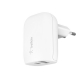 Cargador de carga rápida con conexión USB y USB-C de pared para iPhone y iPad de Belkin