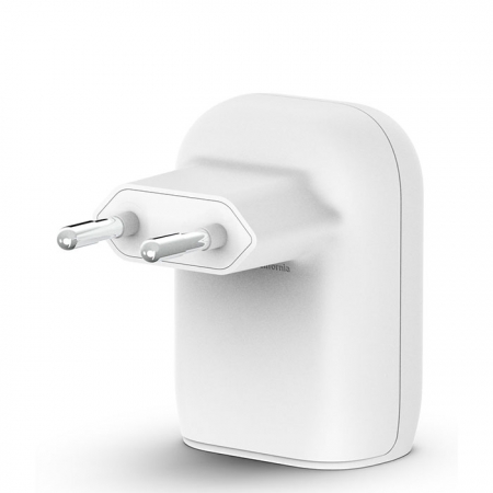 Cargador de carga rápida con conexión USB y USB-C de pared para iPhone y iPad de Belkin