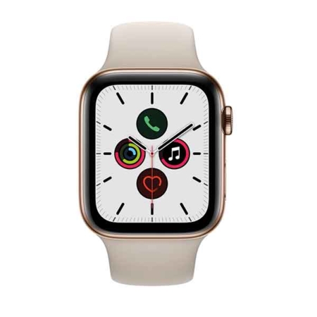 comprar Apple Watch series 5 acero inoxidable correa silicona color piedra