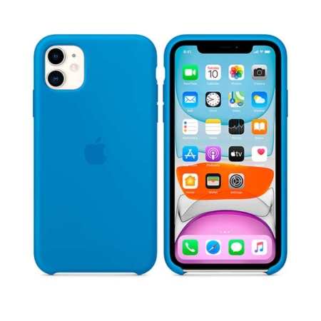Funda Apple de silicona color azul para iPhone 11