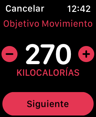 Cambiar objetivo movimiento Appel Watch