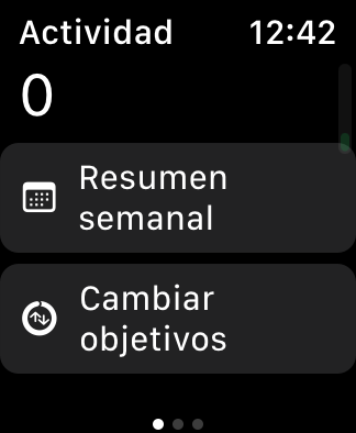 Cambiar objetivos Apple Watch