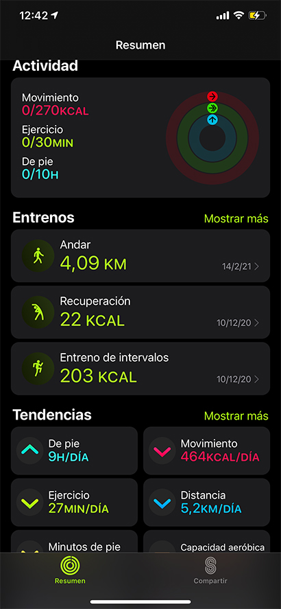 aplicación fitness iphone