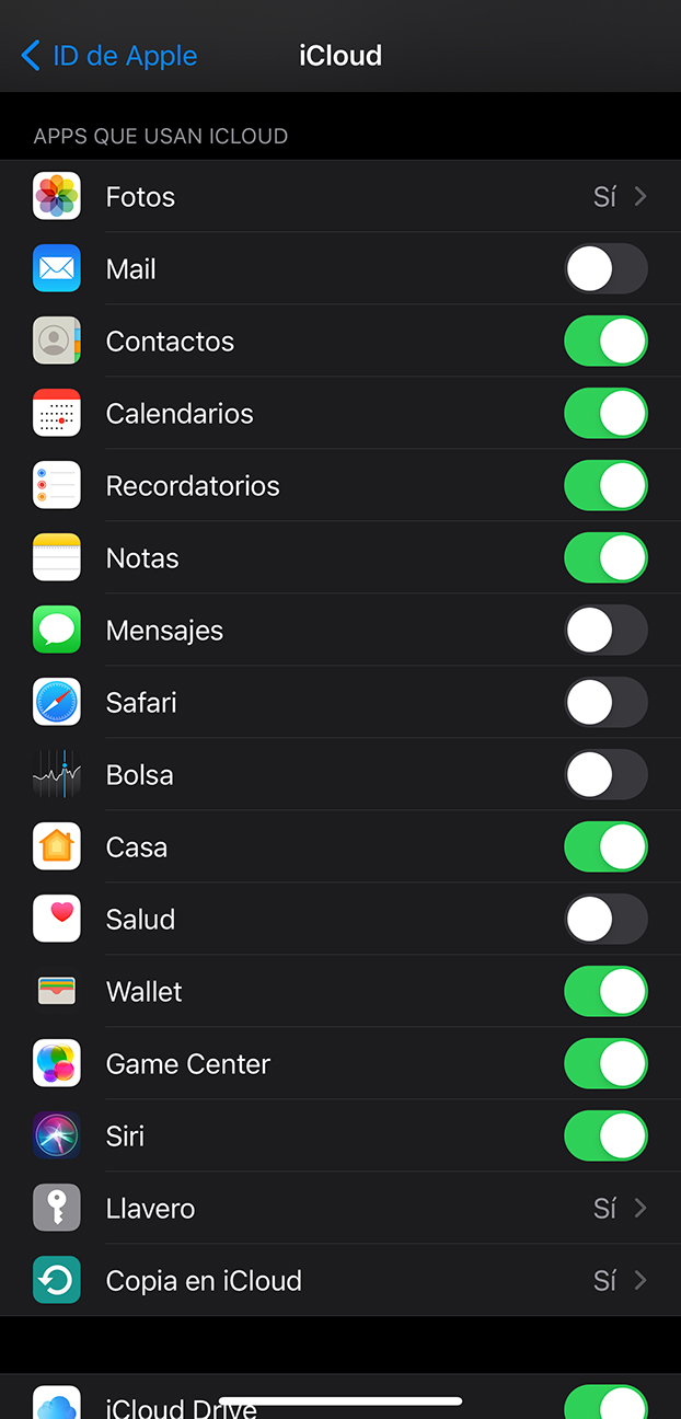iCloud en el iPhone: Sincronizar