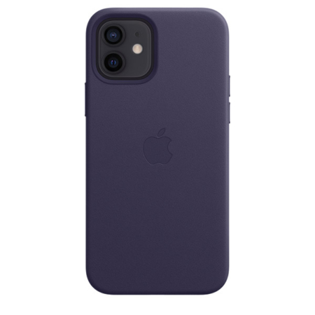 Funda de piel iPhone 12 y iPhone 12 Pro violeta profundo
