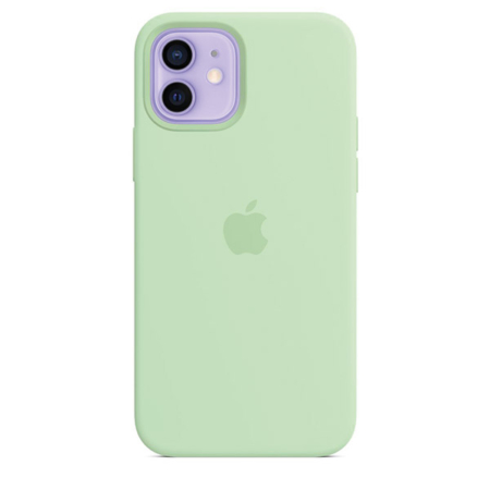 Funda de silicona iPhone 12 y iPhone 12 Pro Pistacho