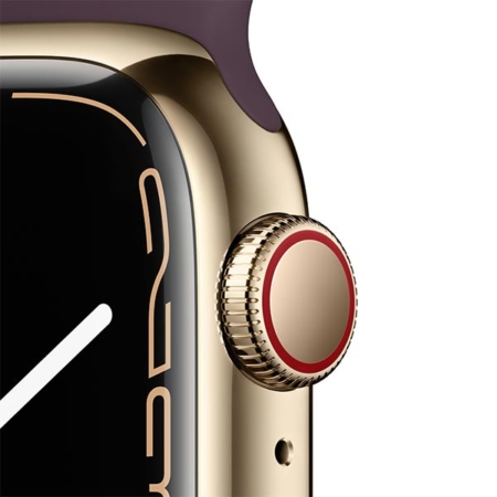 Apple Watch Series 7 Acero Dorado Correa Cereza