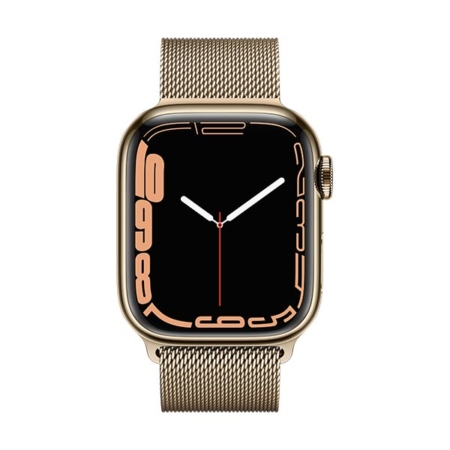 Apple Watch Series 7 Acero Dorado Correa Milanese Dorada
