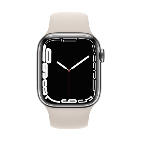 Apple Watch Series 7 Acero Plata Correa Blanco Estrella