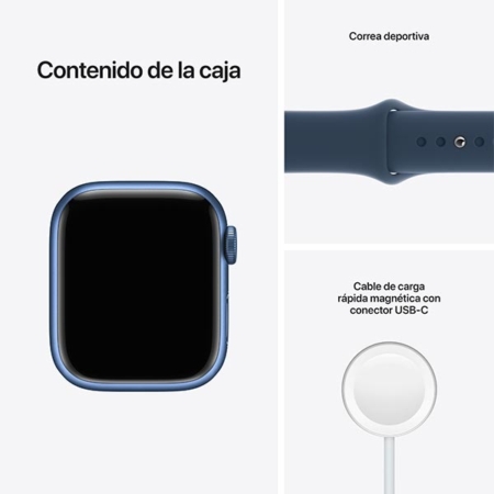 Apple Watch Series 7 Aluminio Azul correa deportiva azul