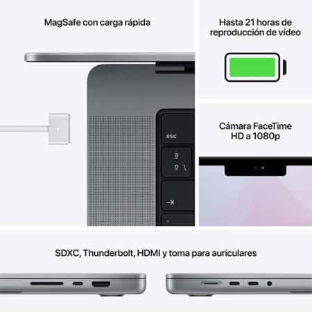 MacBook Pro 16 pulgadas Space Grey M1 Pro M1 Max características
