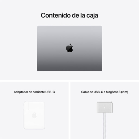 MacBook Pro 16 pulgadas Space Grey M1 Pro M1 Max contenido de la caja