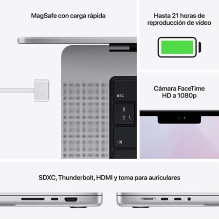 MacBook Pro 16 pulgadas Silver M1 Pro M1 Max características