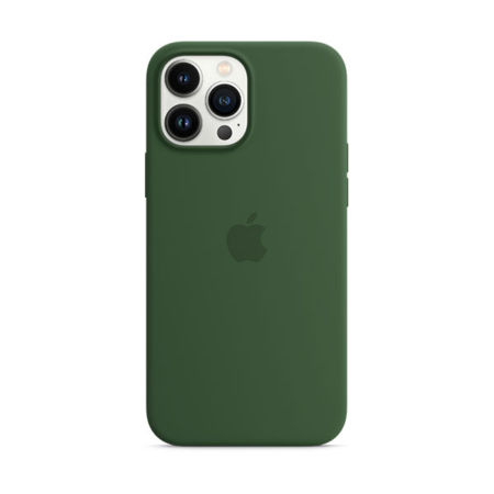 Funda de silicona apple iPhone 13 pro max verde treble