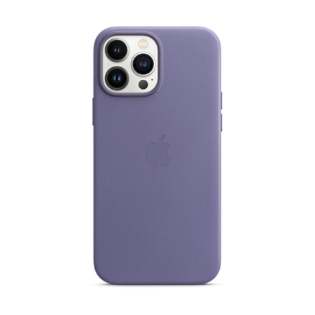 funda de piel apple con magsafe para iPhone 13 pro max color morado glicinia