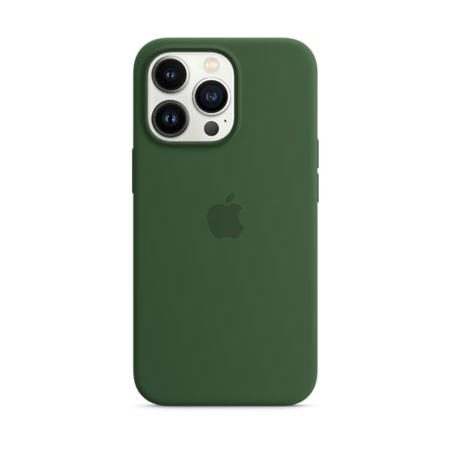 funda de silicona con MagSafe para iPhone 13 Pro verde
