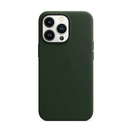 funda de piel apple iPhone 13 Pro color verde secuoya