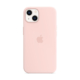 funda de silicona con magsafe para iPhone 13 rosa