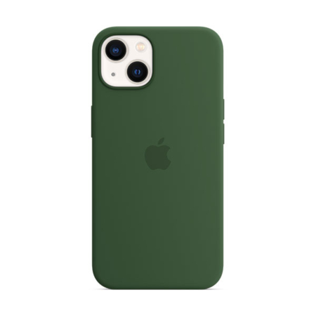 funda de silicona con magsafe para iPhone 13 verde trébol
