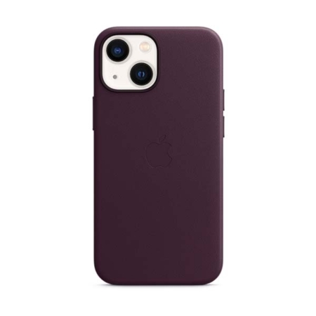 Funda de cuero para iPhone 13 mini color cereza oscuro