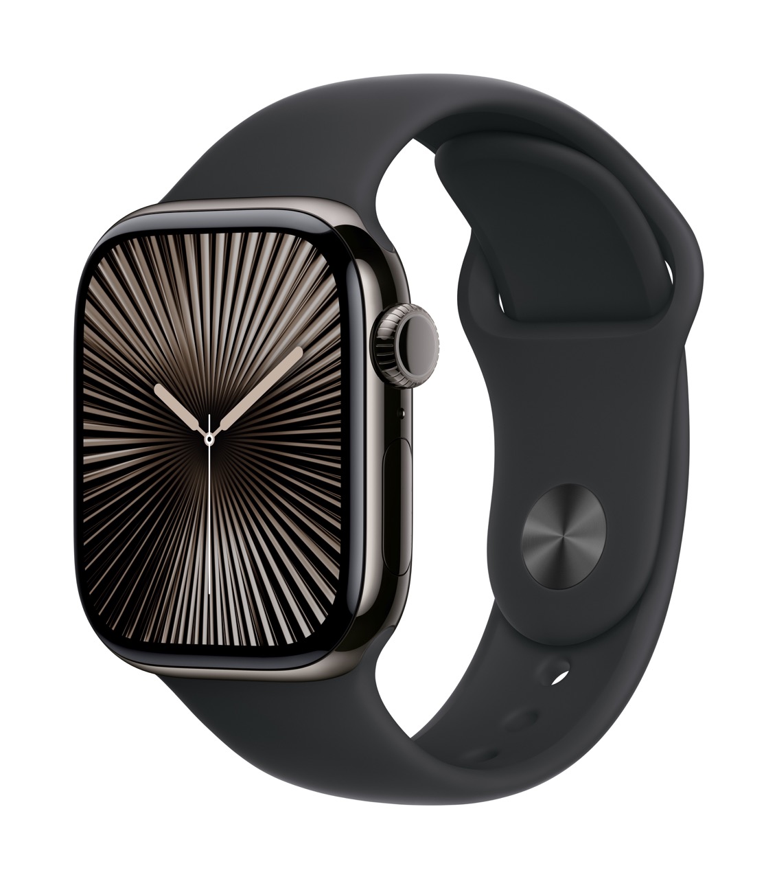 Apple Watch Series 10 GPS Cellular 42mm Slate Titanium Case with Black Sport Band S M SICOS Apple Premium Reseller